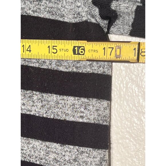 J. Jill Wearever Collection Striped Button-Front Cardigan Sweater XS Black Gray - Picture 9 of 11